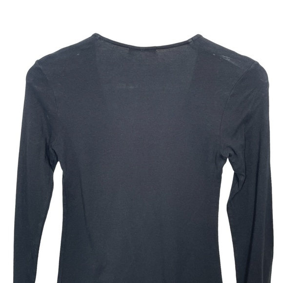 Standard James Perse Black V-Neck Supima Cotton Long Sleeve Mini Dress Size 2 - Picture 6 of 10